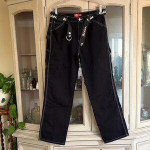 Dickies Black Pants with White Stitching